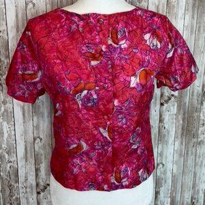 VINTAGE NWT Majorette Pink Floral Blouse size 34